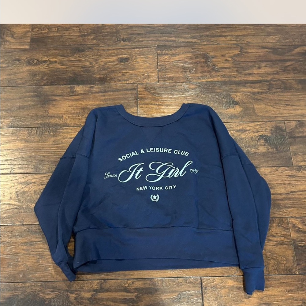 Grayson Threads Navy Blue Crew Neck Sweater